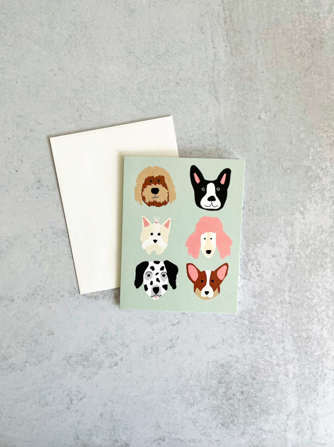 Dog Faces - Greeting Card