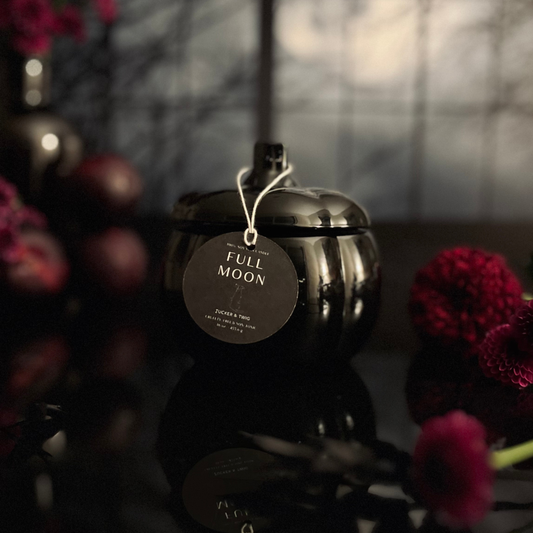 Black Glass Pumpkin Candle