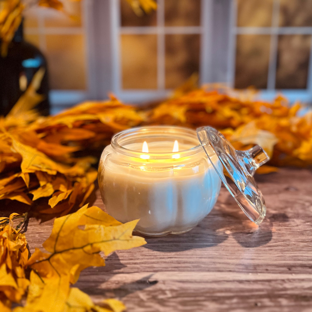 Glass Pumpkin Candle