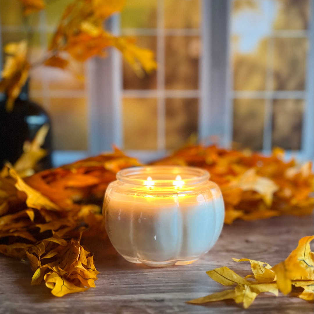 Glass Pumpkin Candle