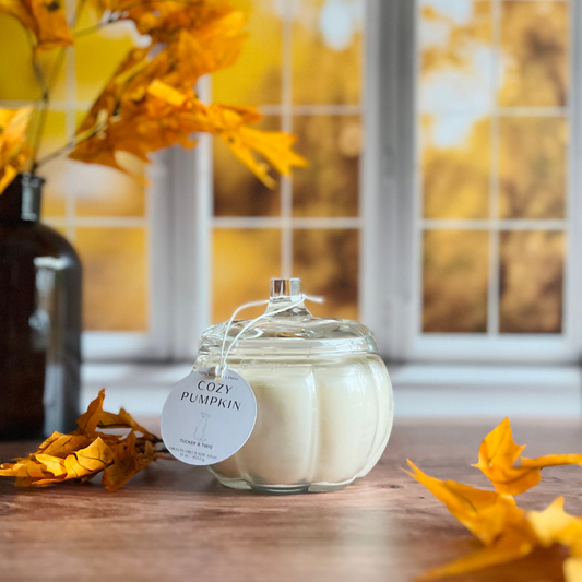 Glass Pumpkin Candle