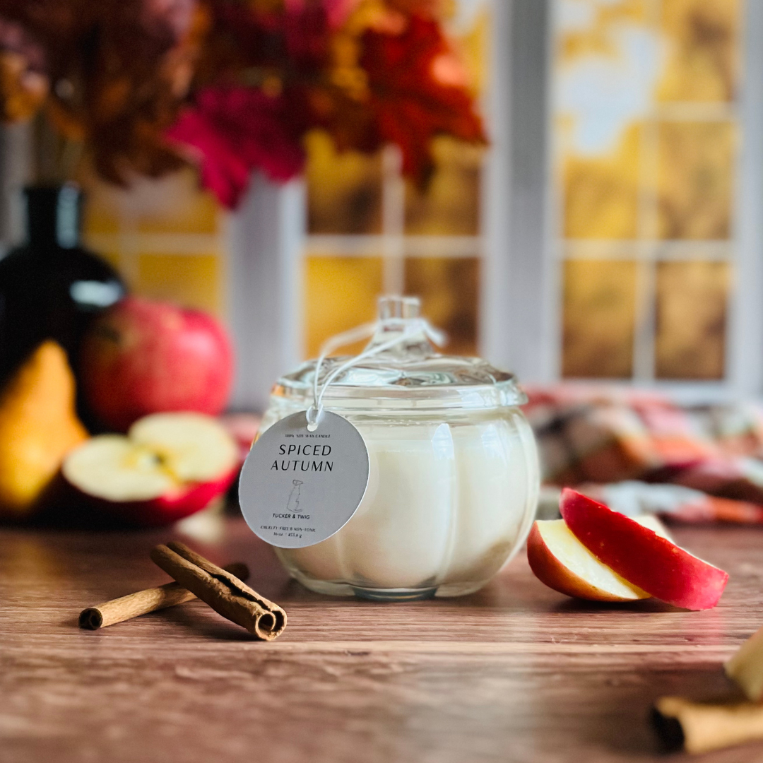 Glass Pumpkin Candle