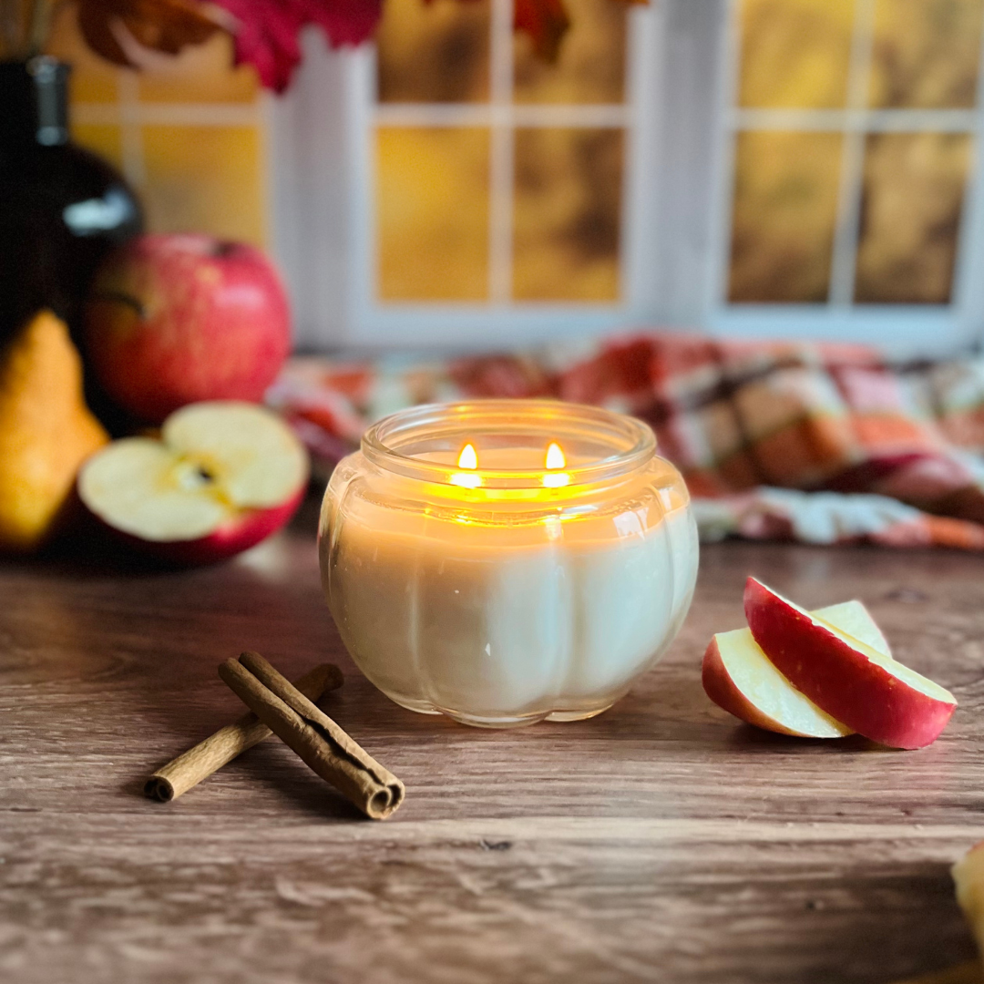 Glass Pumpkin Candle