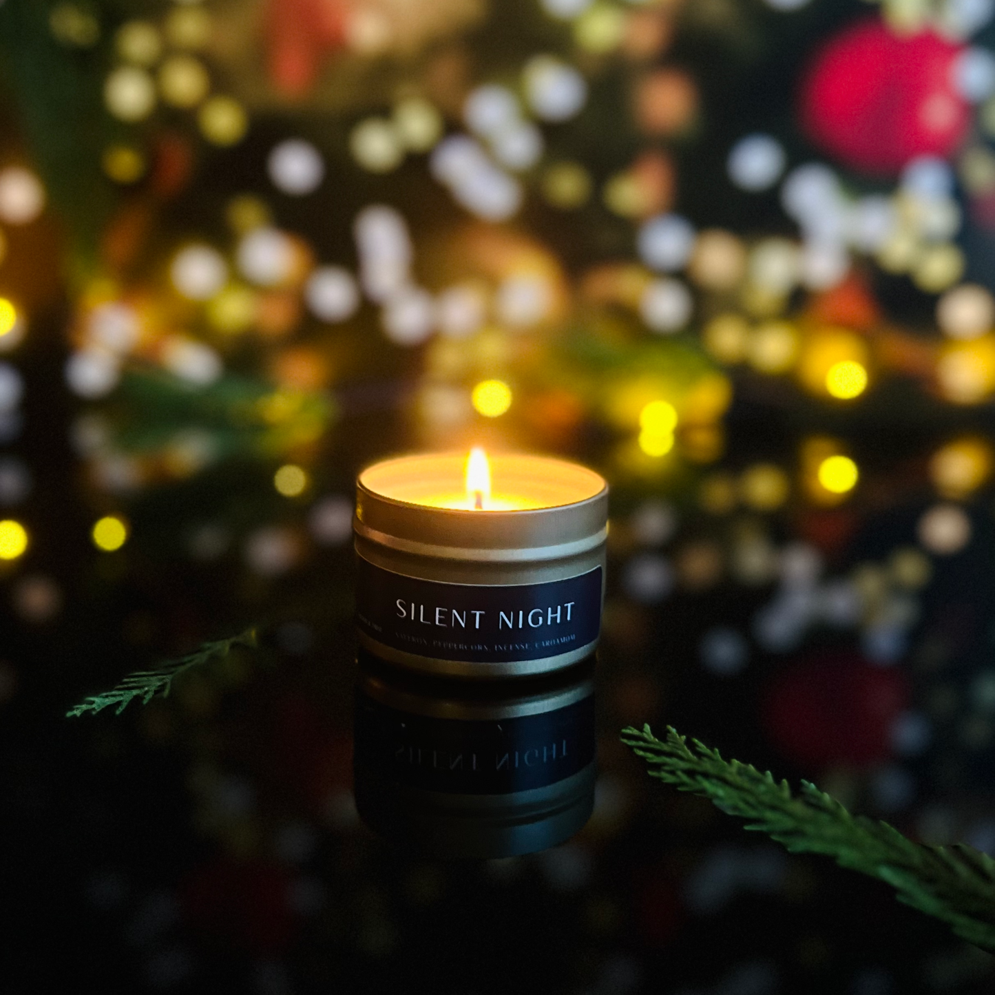 Silent Night 4 oz Candle Tin