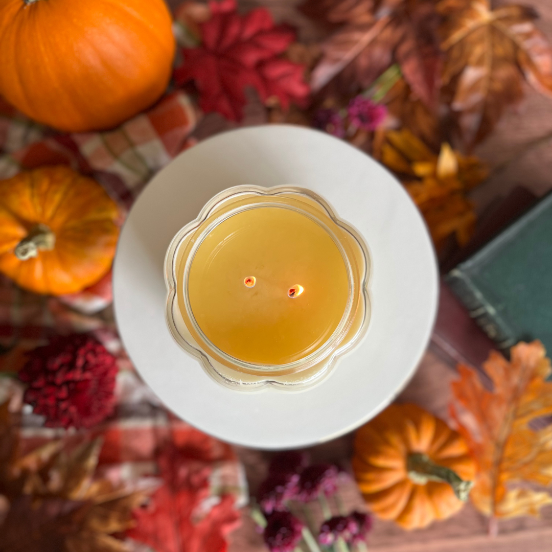 Glass Pumpkin Candle